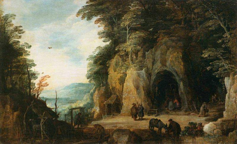Joos de Momper Monks Hermitage in a Cave Norge oil painting art